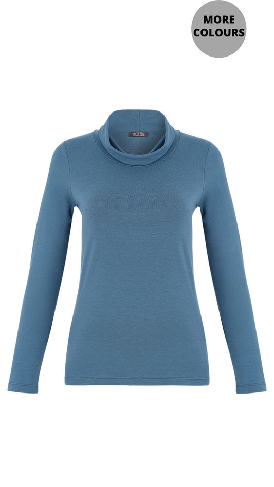 Cowl Neck Long Sleeve Pullover Top. Style DOLC75554