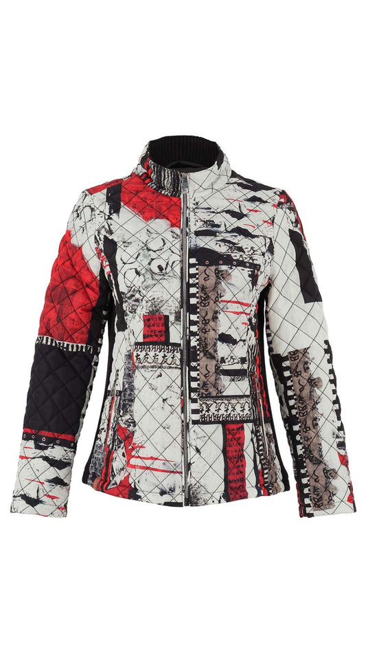 "Bookworm" Artist Print Puffer Jacket. Style DOLC75831