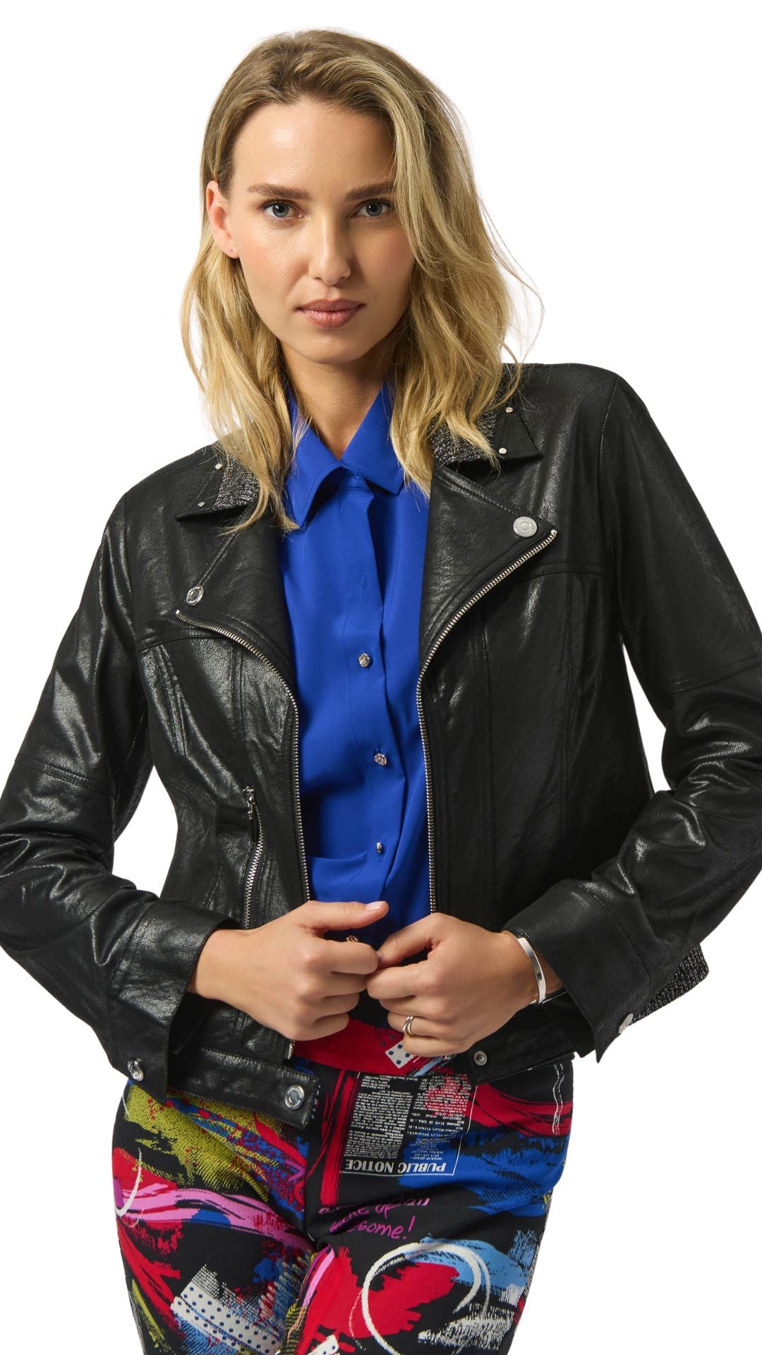 Foiled Faux Suede Fitted Jacket. Style JR253978