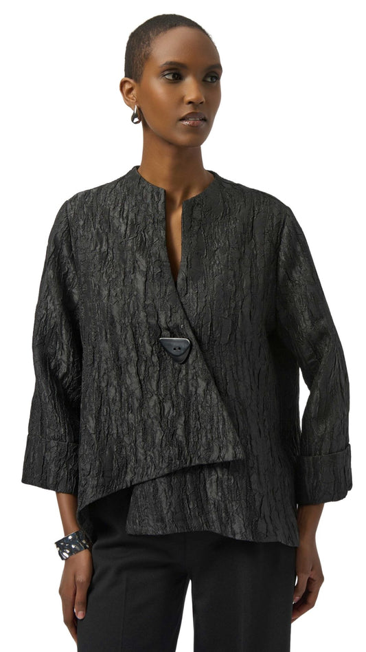 Textured Swing Button Detail Jacket. Style JR254196