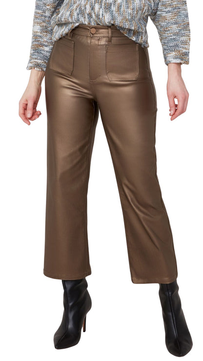 Metallic Wide Leg Cropped Pant. Style REN11037-E3054