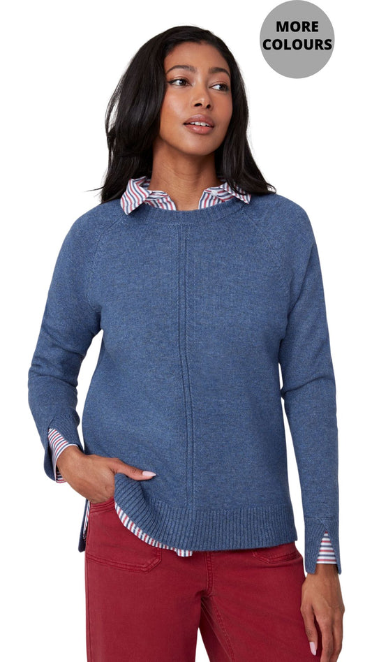 Solid Colour Knit Long Sleeve Sweater. Style REN6952-4301