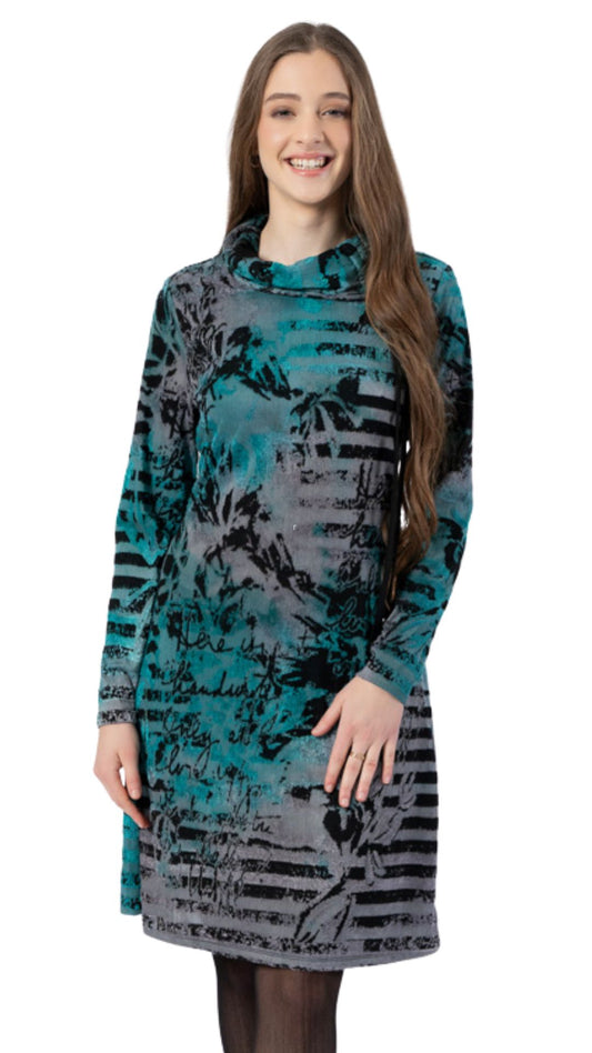 Cowl Neck Long Sleeve Dress. Style CAT325107