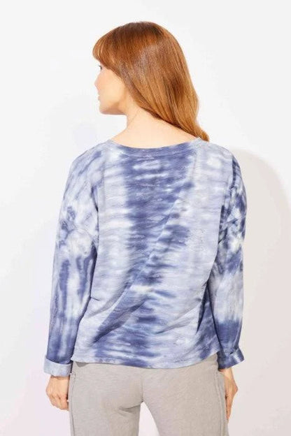 Sunset Tie Dye Drop Shoulder Pull-Over. Style ESC45134