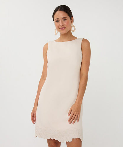 Sleeveless Embroidered Flowers Details Dress. Style ESQ05010