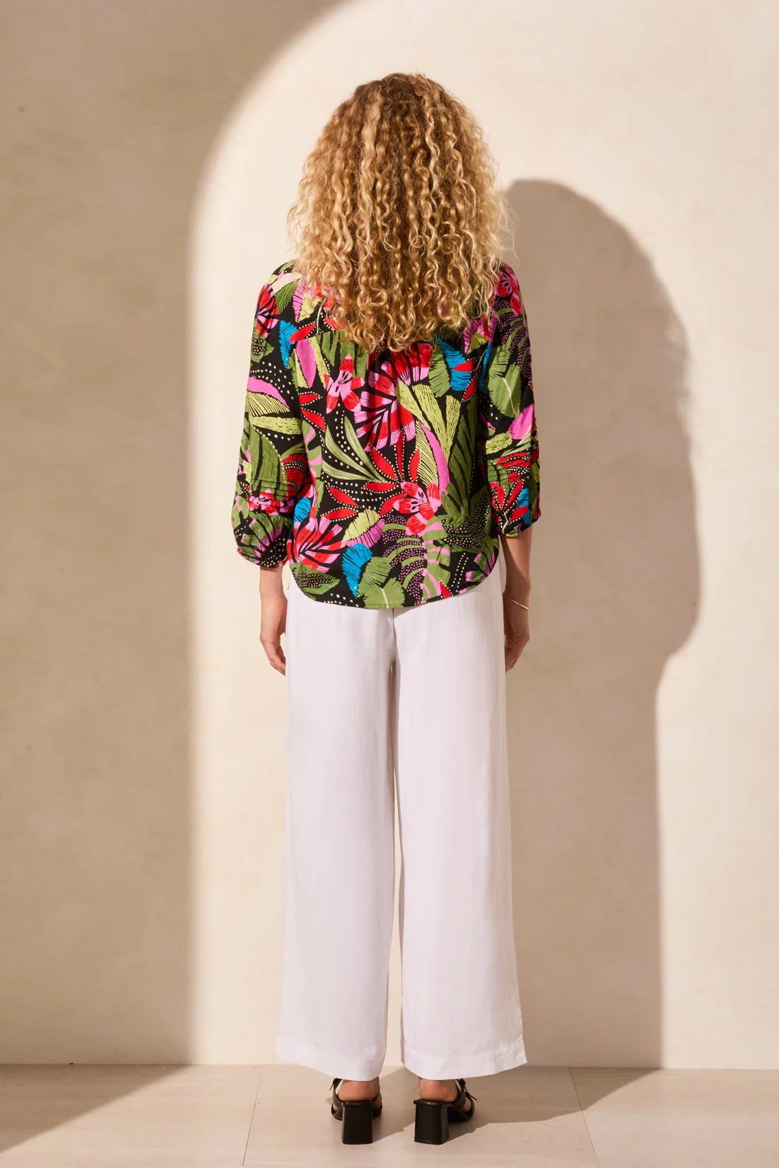 3/4 Sleeve Button-Front Blouse. Style TR1771O-8111