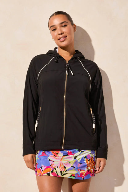 Contrast Detail Stretch Hooded Jacket. Style TR2086O-3668