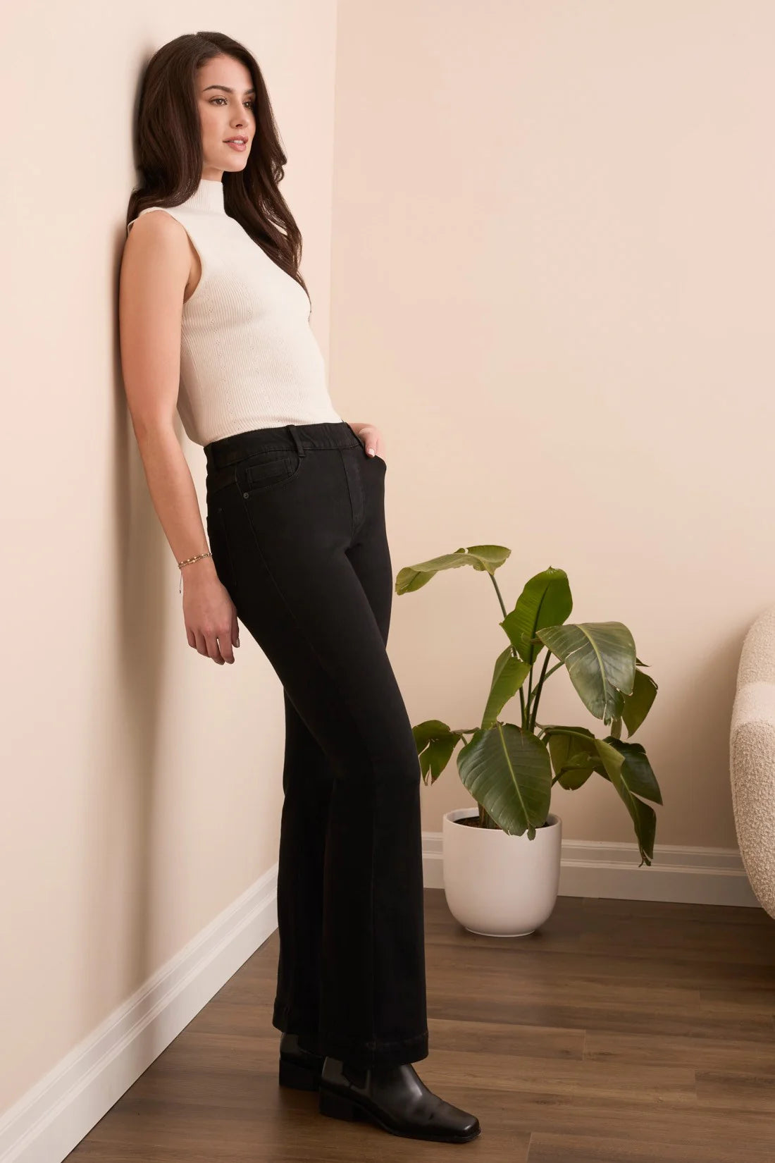Audrey Pull-On Flare Elastic Waist Jean. Style TR5860O-5100