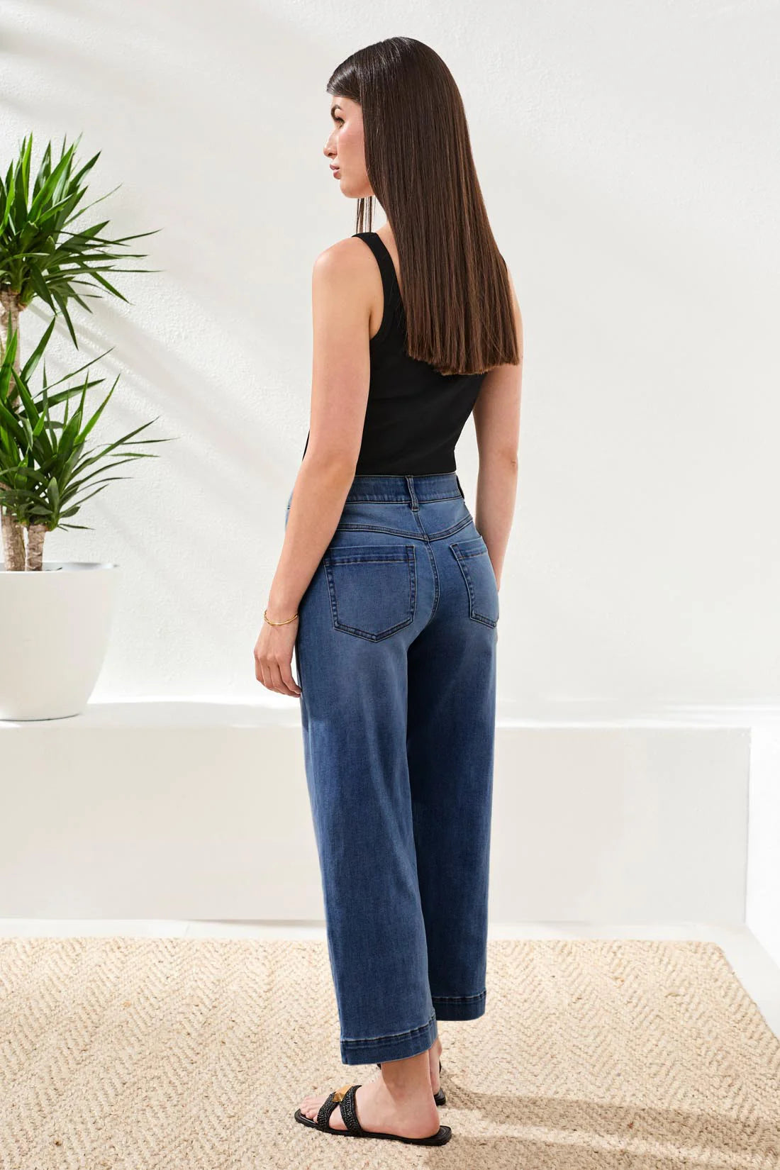 Audrey Cropped Wide Leg Stretch Denim Jean. Style TR6118O-5100