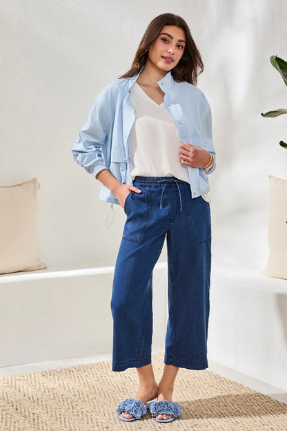 Soft Drape Denim Audrey Wide-Leg Joggers. Style TR6127O-5383