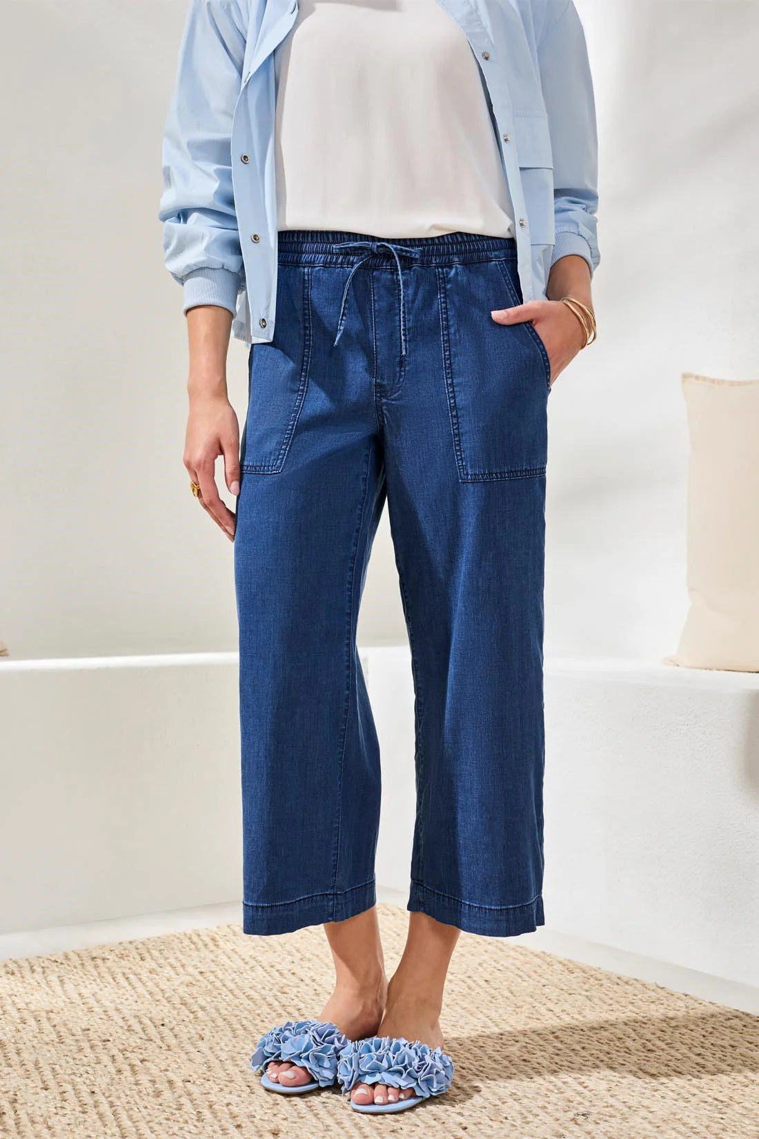 Soft Drape Denim Audrey Wide-Leg Joggers. Style TR6127O-5383