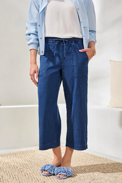 Soft Drape Denim Audrey Wide-Leg Joggers. Style TR6127O-5383
