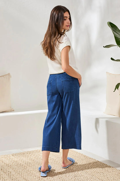 Soft Drape Denim Audrey Wide-Leg Joggers. Style TR6127O-5383