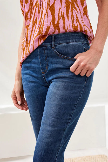 Audrey Pull-On Denim Pedal Pusher. Style TR7674O-5100