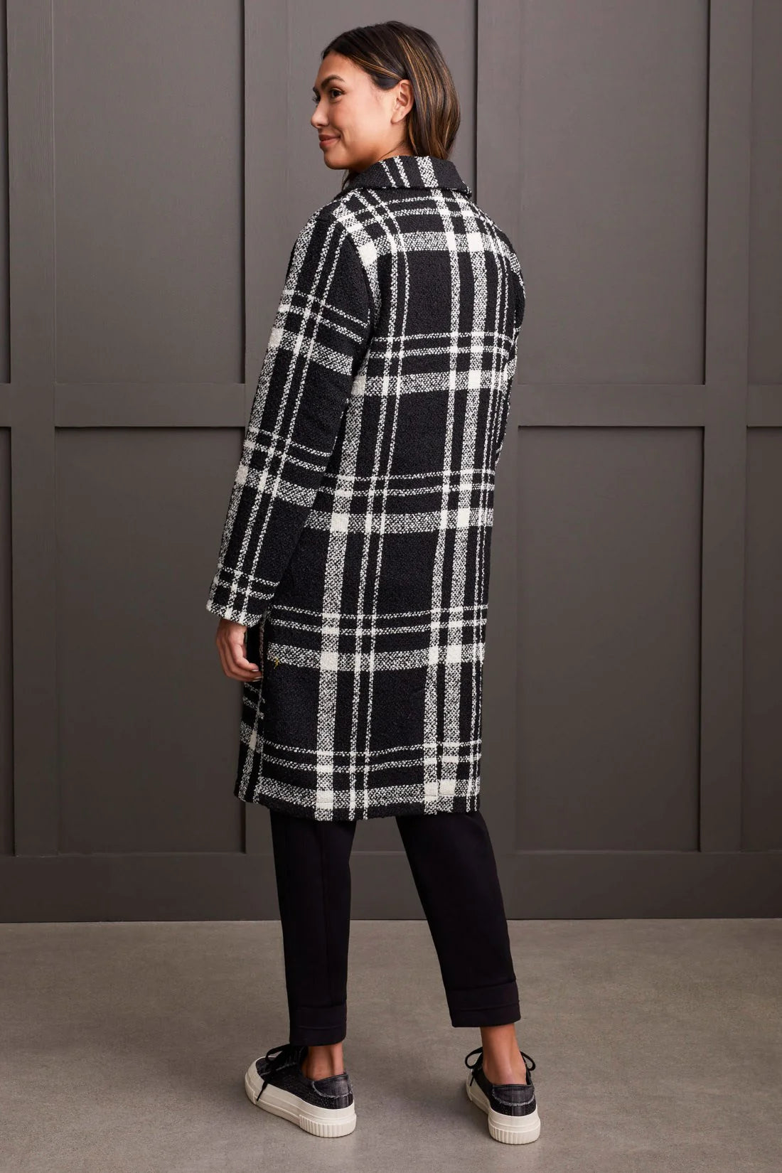 Boucle Plaid Duster Coat. Style TR5571O 4384