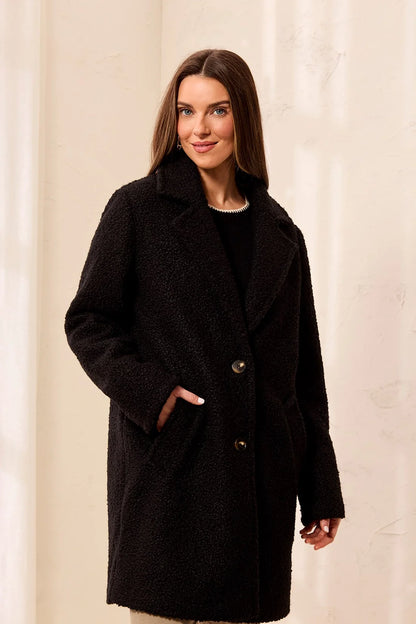 Boucle Button-Front Coat. Style TR3173O-8513