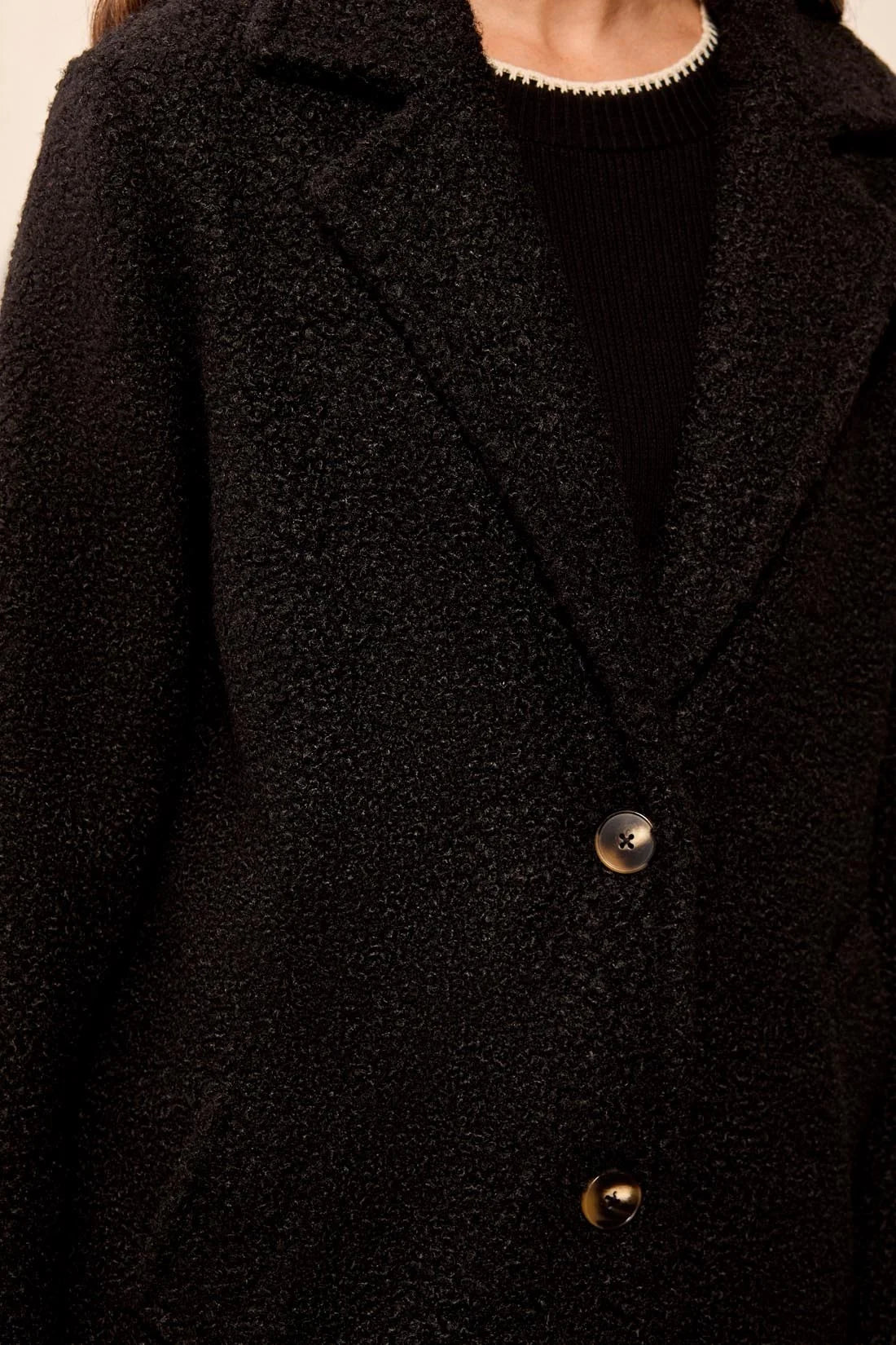 Boucle Button-Front Coat. Style TR3173O-8513
