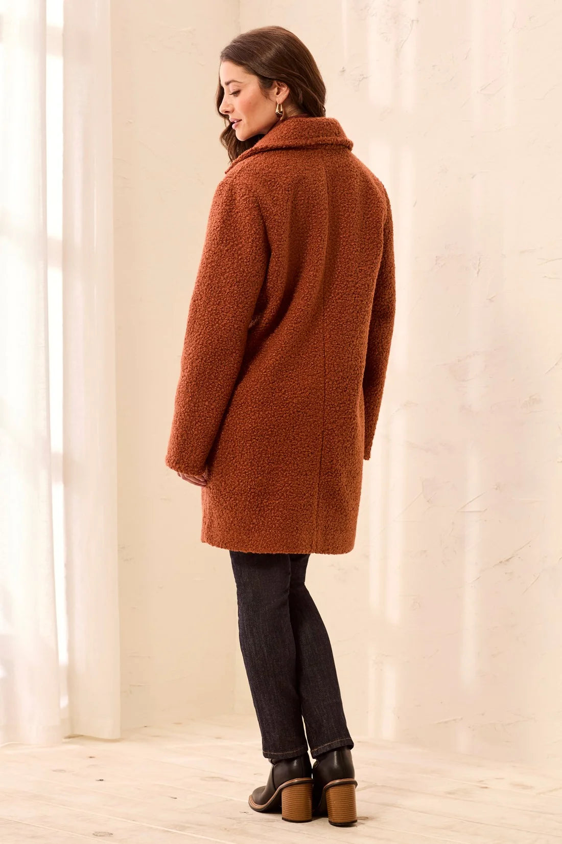 Boucle Button-Front Coat. Style TR3173O-8513