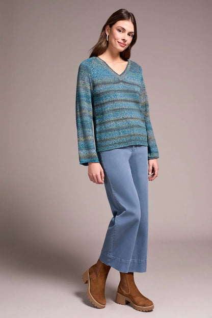 Combed Cotton V-Neck Sweater. Style TR2374O-576