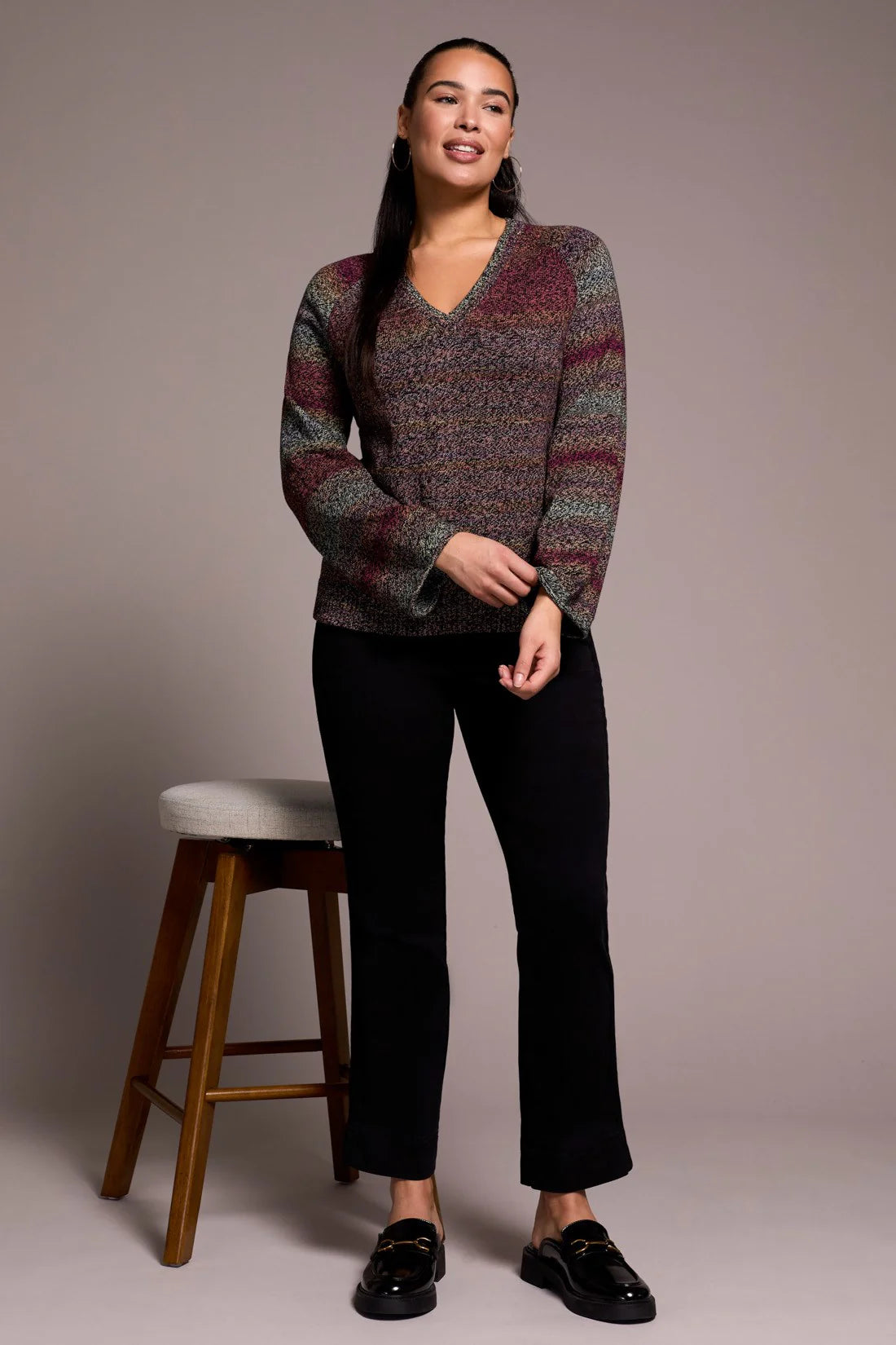 Combed Cotton V-Neck Sweater. Style TR2374O-576
