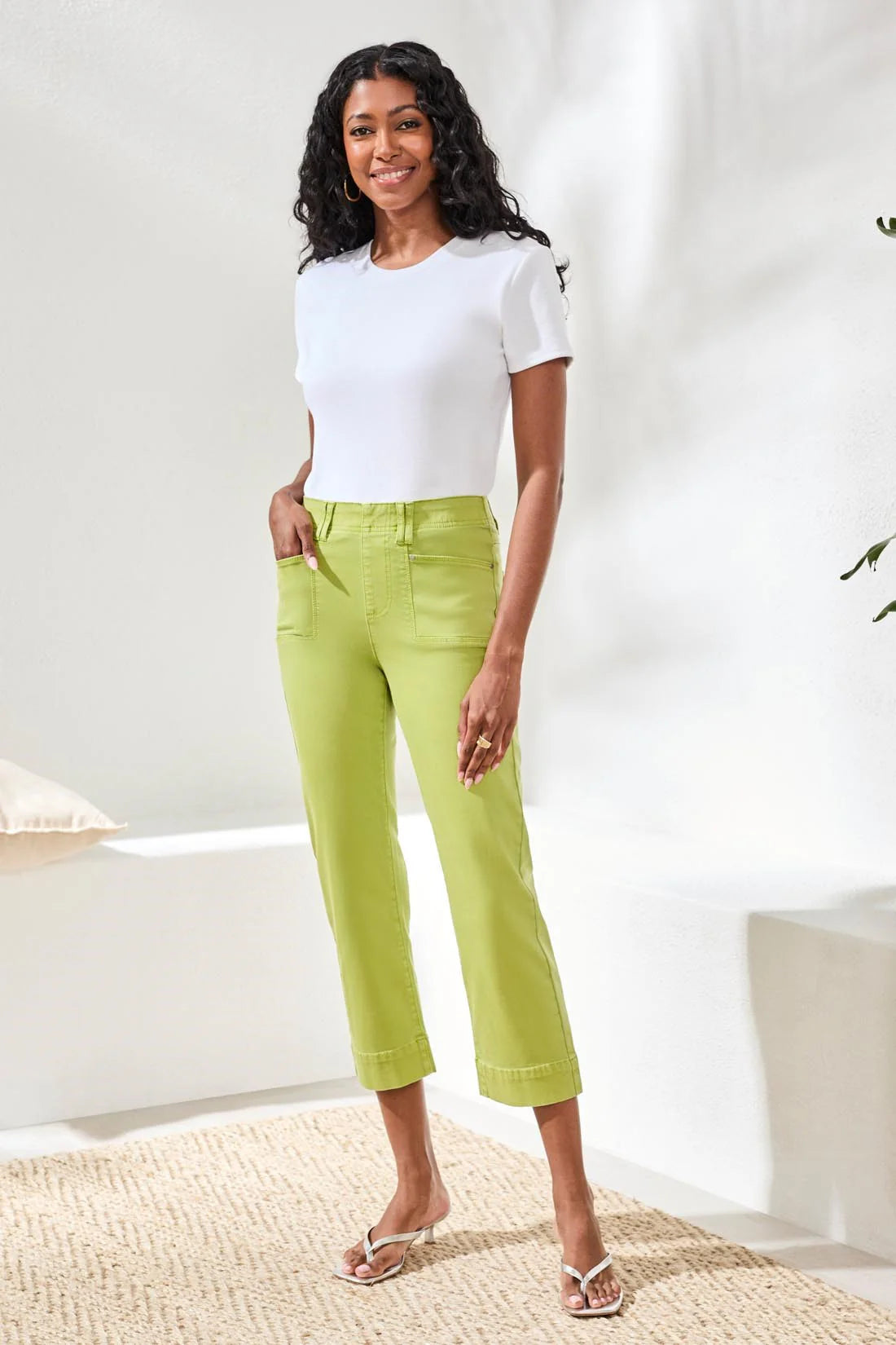 Comfort Stretch Pull-On Kick Flare Capri. Style TR2441O-2020W