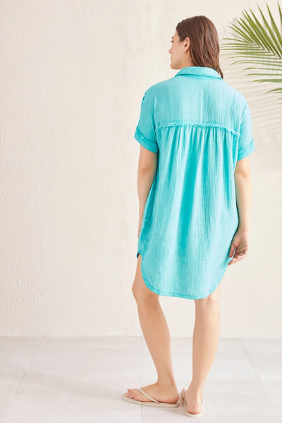 Cotton Gauze Shirt Dress. Style TR1656O-1566