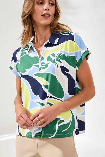 UPF 50+ High Performance Dolman Zip-Front Sport Top. Style TR2090O-3024