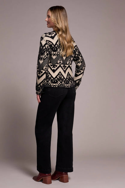 Double-Knit Eyelash Yarn Crew Neck Sweater. Style TR2357O-8341