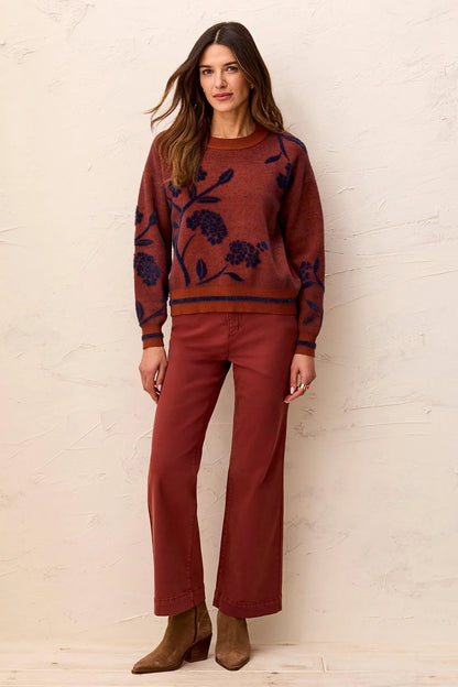 Eyelash Embroidered Long Sleeve Mock Neck Knit Sweater. Style TR3151O-8485