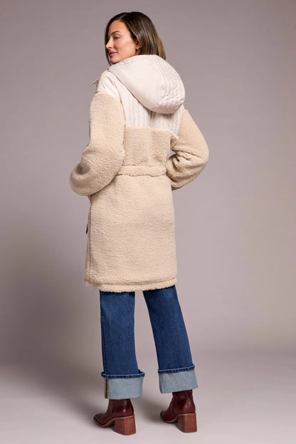 Sherpa Hooded & Elastic Waist Jacket. Style TR2271O-8279