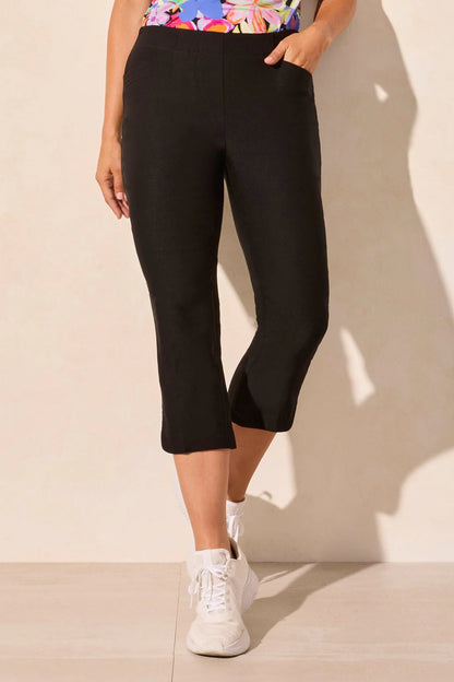 Flatten It® Pull-On Slit-Hem Capri. Style TR2056O-7165