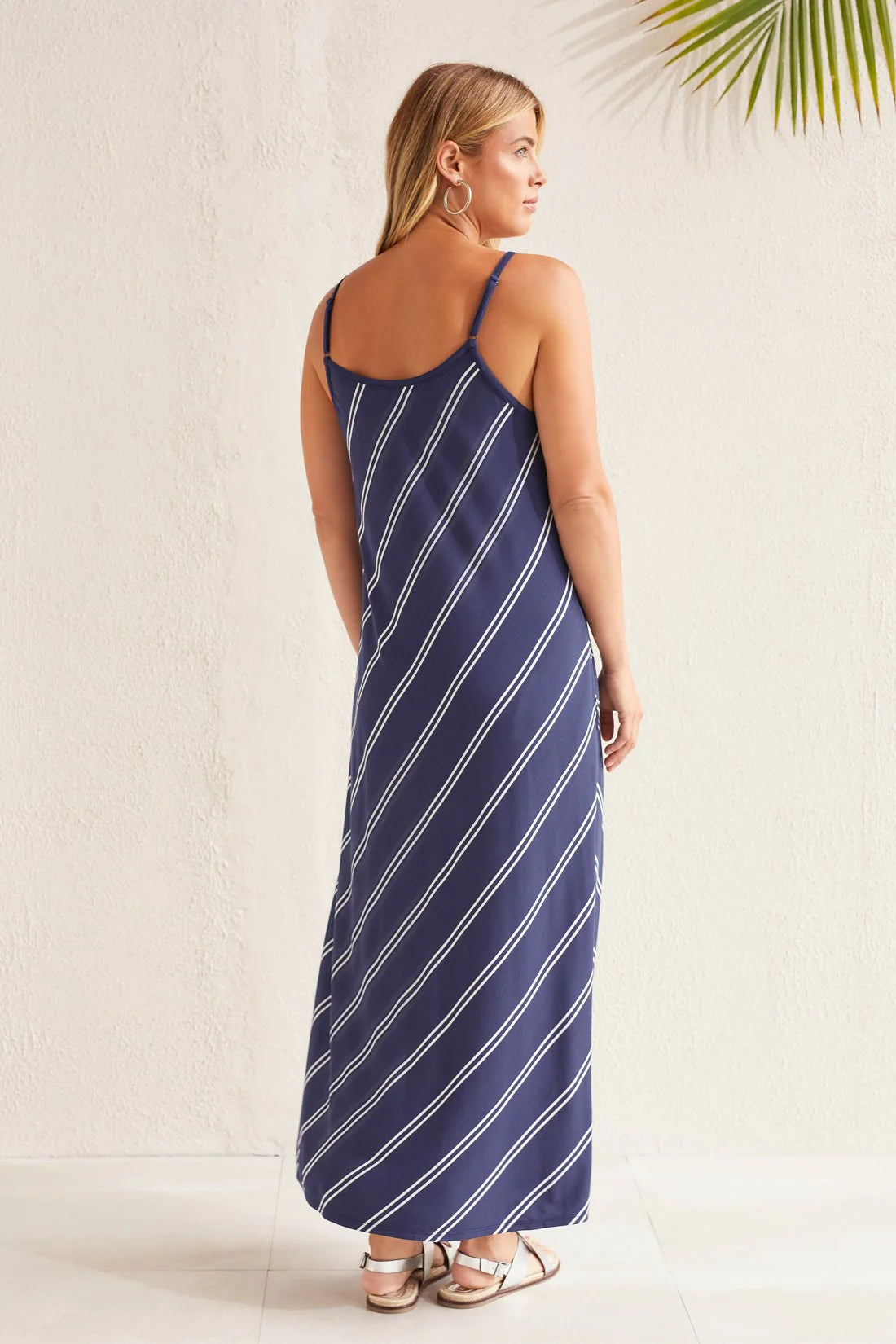 Jersey Knit Striped Maxi Dress. Style TR1301O-3730