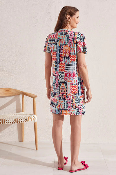 Soft, Printed Flutter Sleeve Dress. Style TR1658O-3546