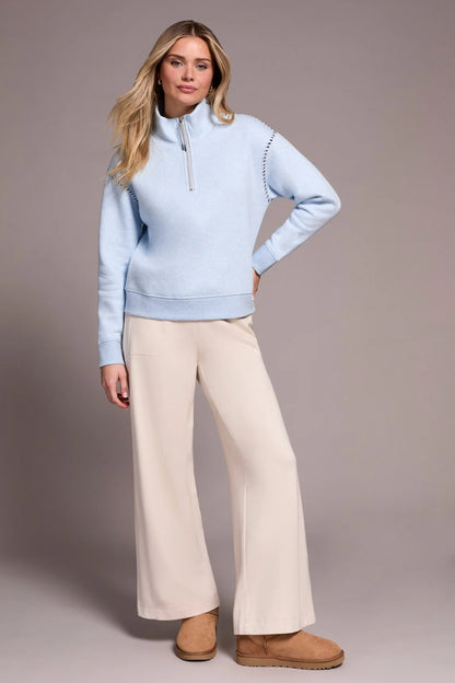 Funnel Neck & Cross Stitched Shoulders Top. Style TR2339O-8327