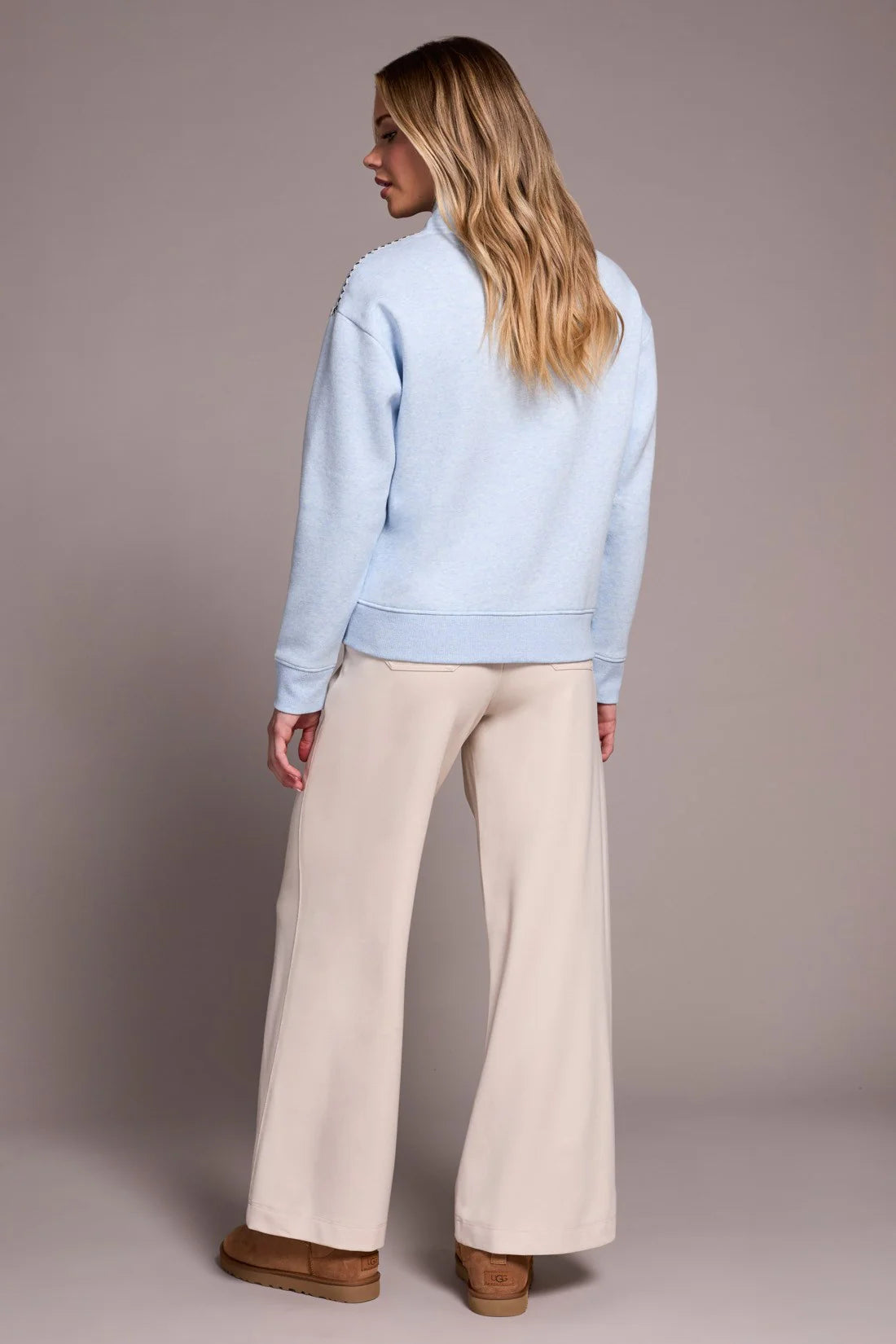 Funnel Neck & Cross Stitched Shoulders Top. Style TR2339O-8327