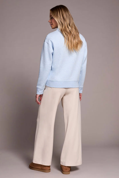 Funnel Neck & Cross Stitched Shoulders Top. Style TR2339O-8327
