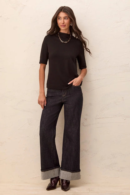 Funnel Neck Short Sleeve Top. Style TR6300O-2422