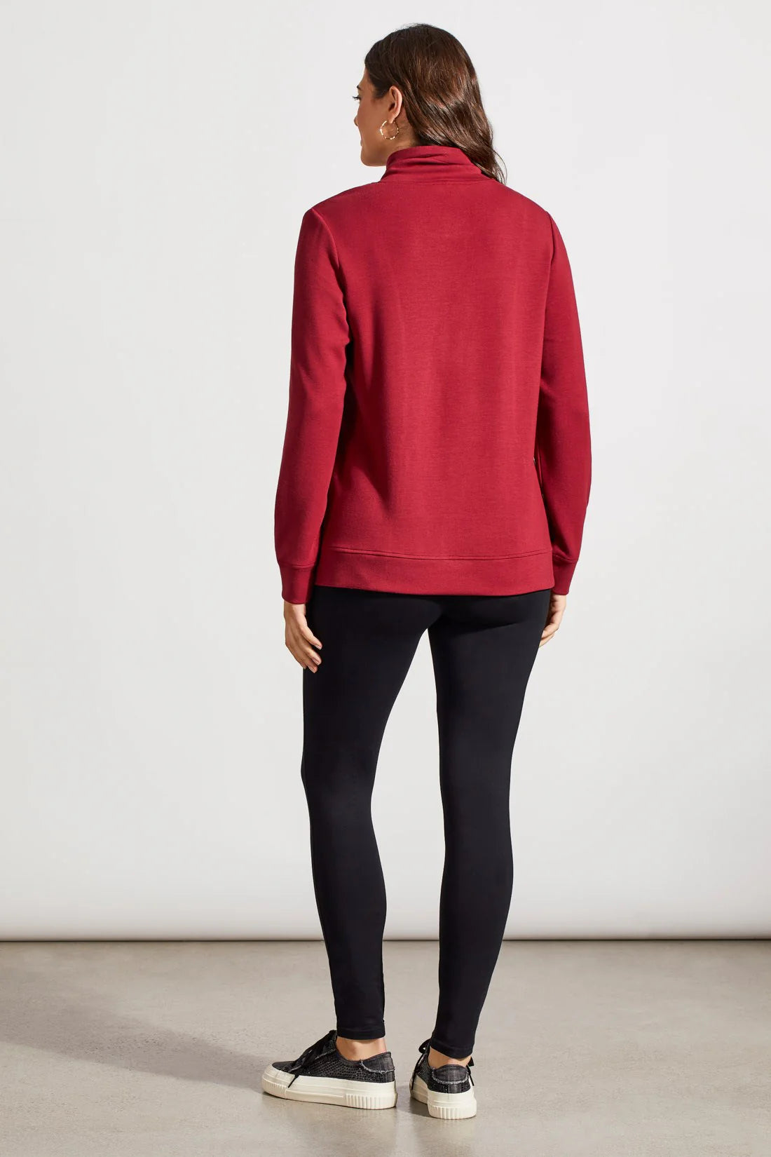 Soft Funnel Neck Zip Detail Top. Style TR1875O-3390