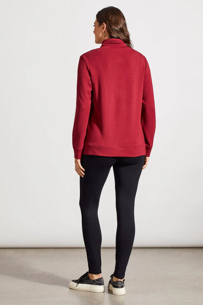 Soft Funnel Neck Zip Detail Top. Style TR1875O-3390