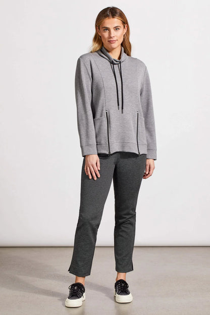 Soft Funnel Neck Zip Detail Top. Style TR1875O-3390