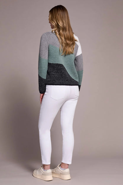 Double Knit Yarn Intarsia Sweater. Style TR6005O-4857