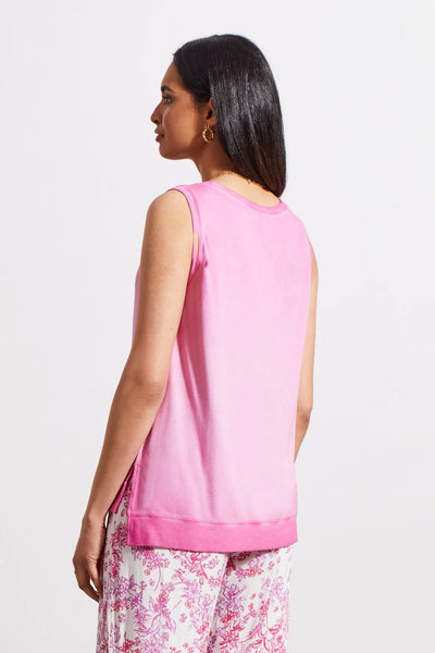 High Low Ribbed Trim Tank Top. Style TR5358O-4923