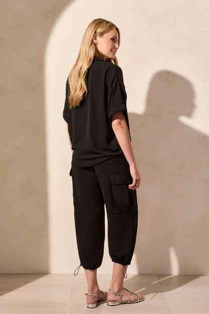 Lapel Collar Short Sleeve Top. Style TR5739O-4835