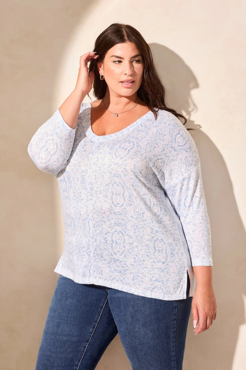 Size Inclusive Printed Top. Style TR5769V-1619