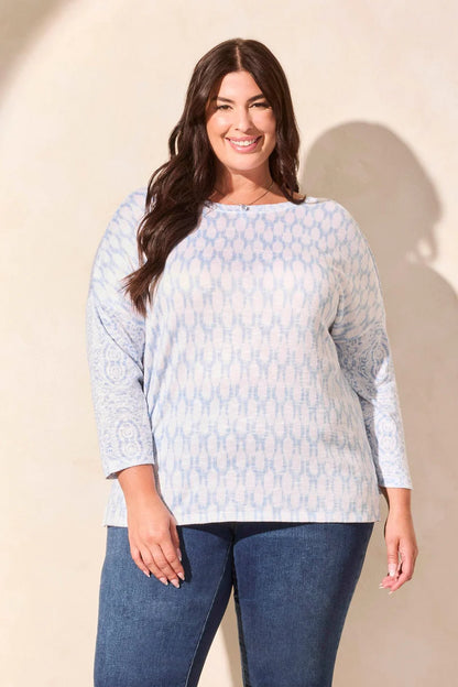 Size Inclusive Printed Top. Style TR5769V-1619