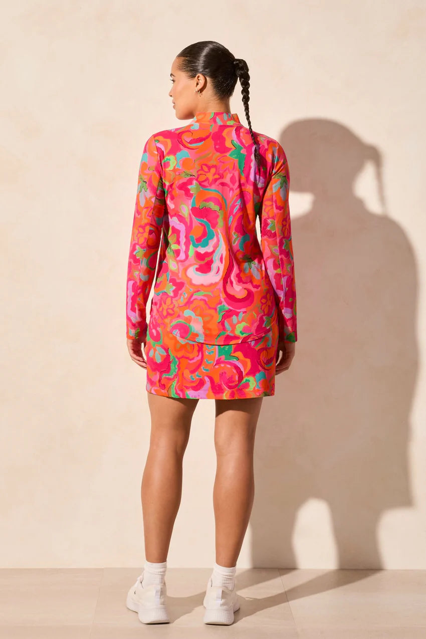 Performance UPF 50+ 1/4 Zip Printed Top. Style TR1410O-3024