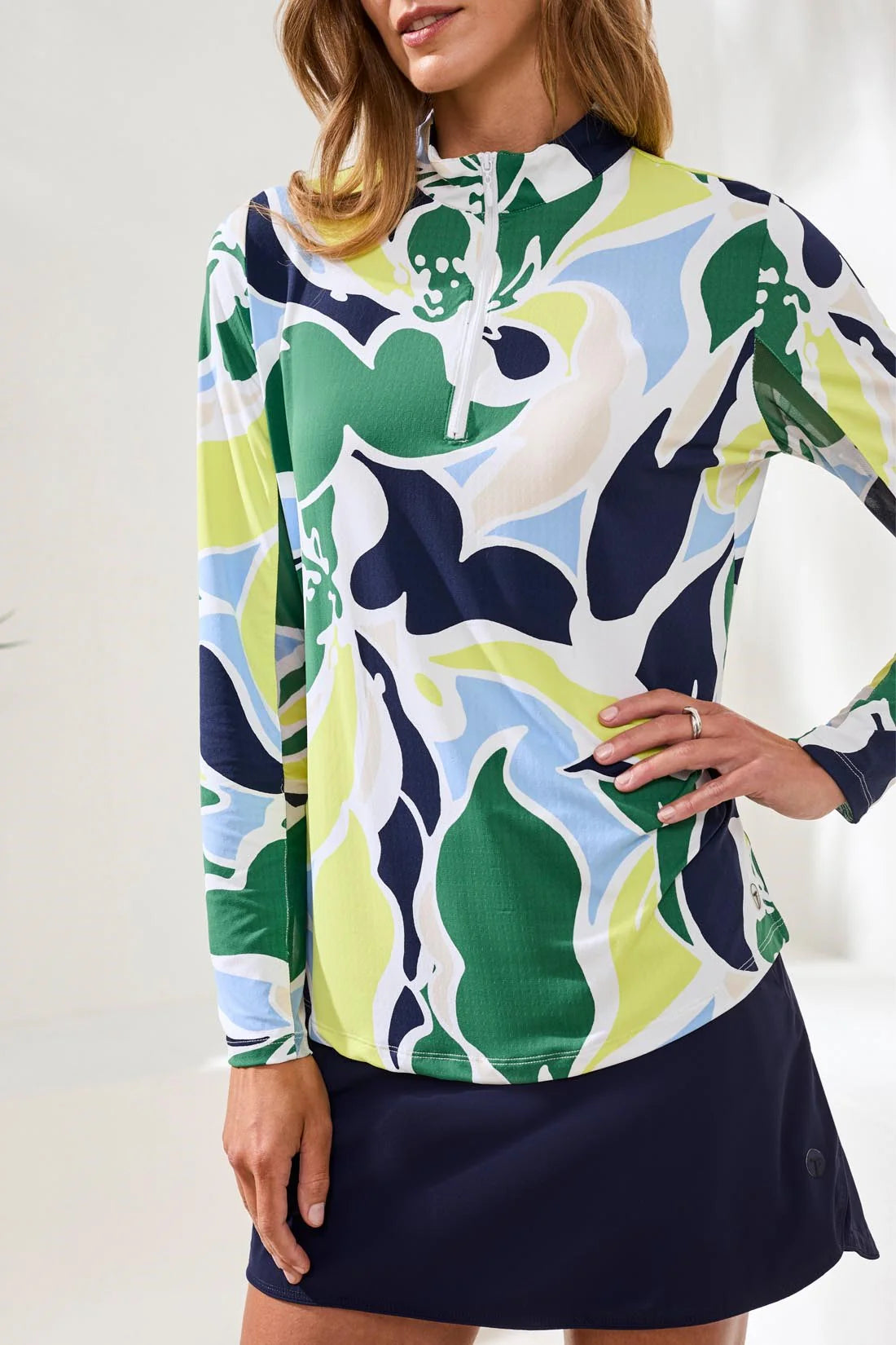 UPF 50+ High Performance Quarter-Zip Long Sleeve Pullover. Style TR1410O-3024