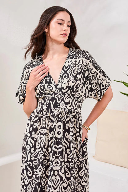 V-Neck Empire Waist Maxi Dress. Style TR952O-3880