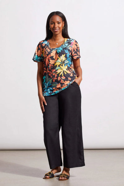 Printed Flutter Sleeve Top. Style TR4835O-3533