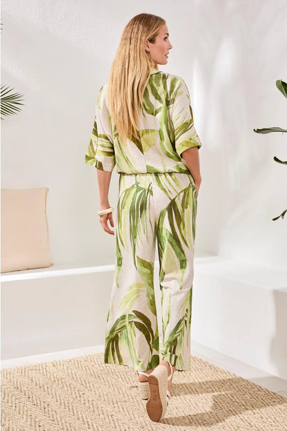 Tropical Print Pin Tuck Pull-On Pant. Style TR3070O-8393